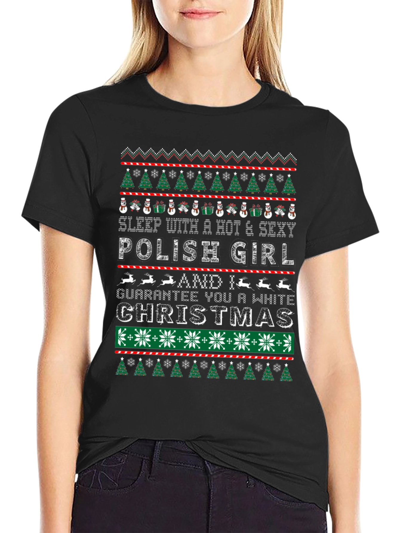 Funny Polish Girl White Christmas T-Shirt