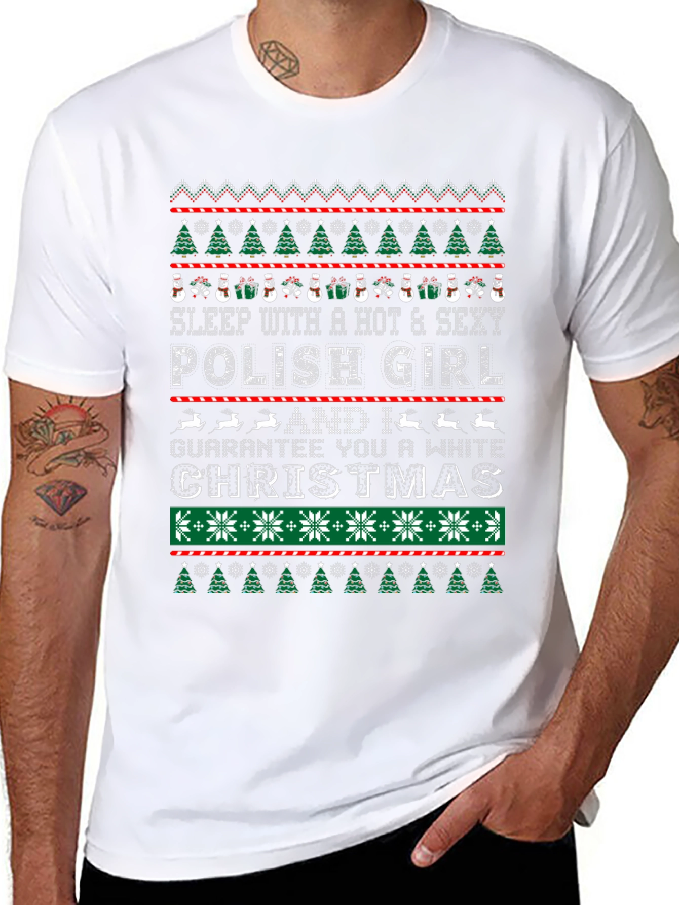 Funny Polish Girl White Christmas T-Shirt