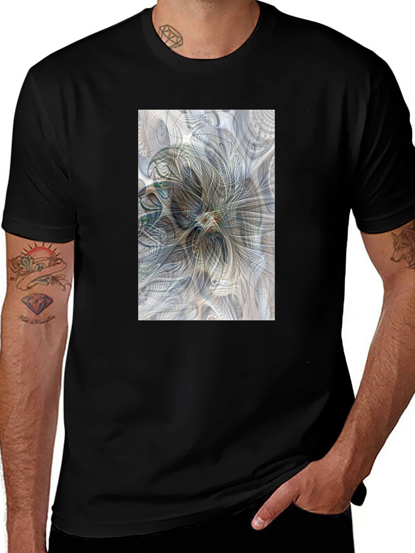 Abstract Floral Art T-Shirt - Modern Graphic Tee