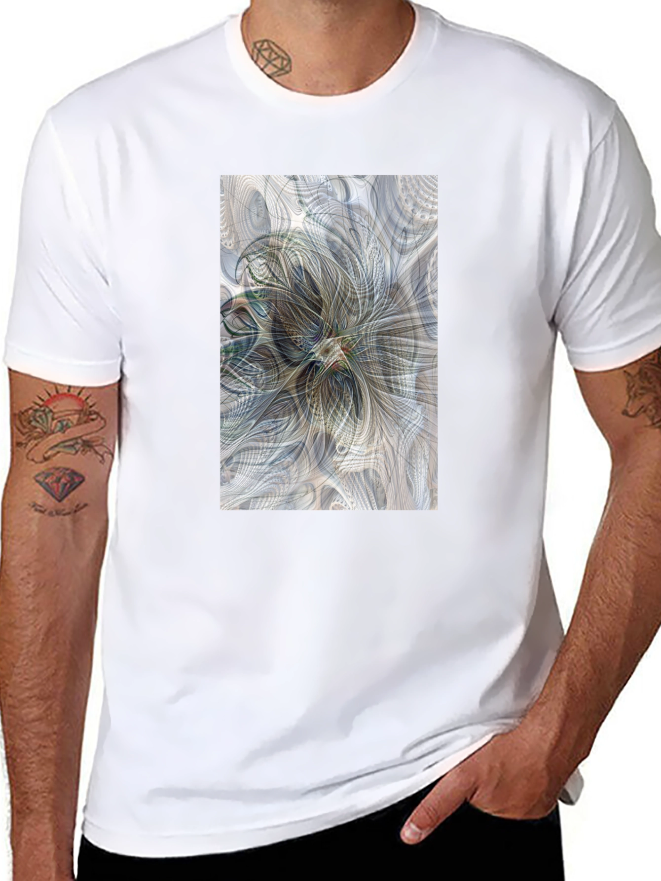 Abstract Floral Art T-Shirt - Modern Graphic Tee