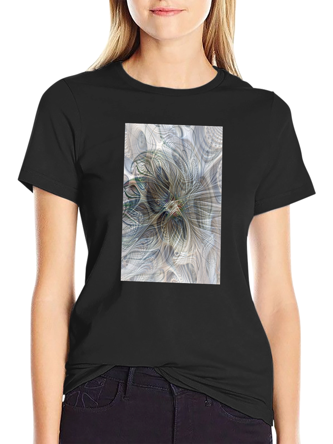 Abstract Floral Art T-Shirt - Modern Graphic Tee