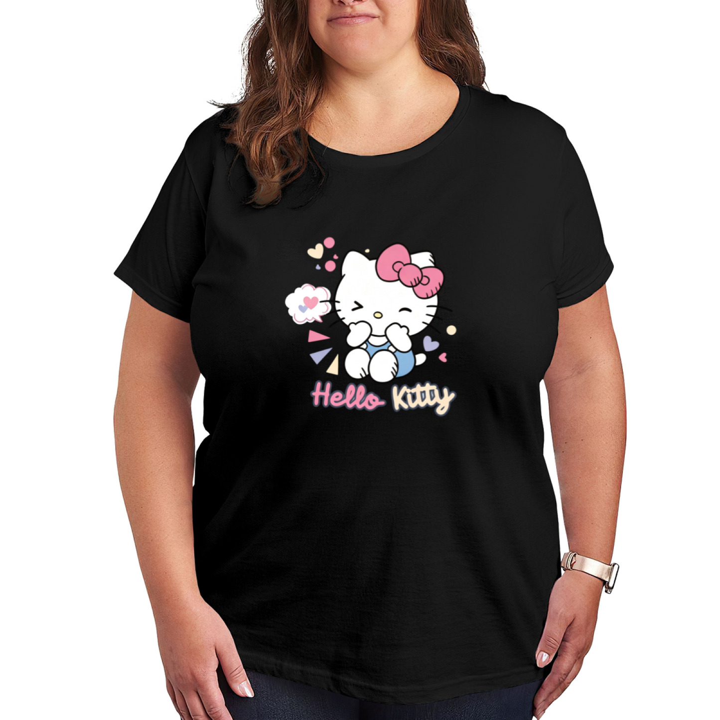 Sweet Wink Hello Kitty Heart Accent Plus?Size Casual T?Shirt