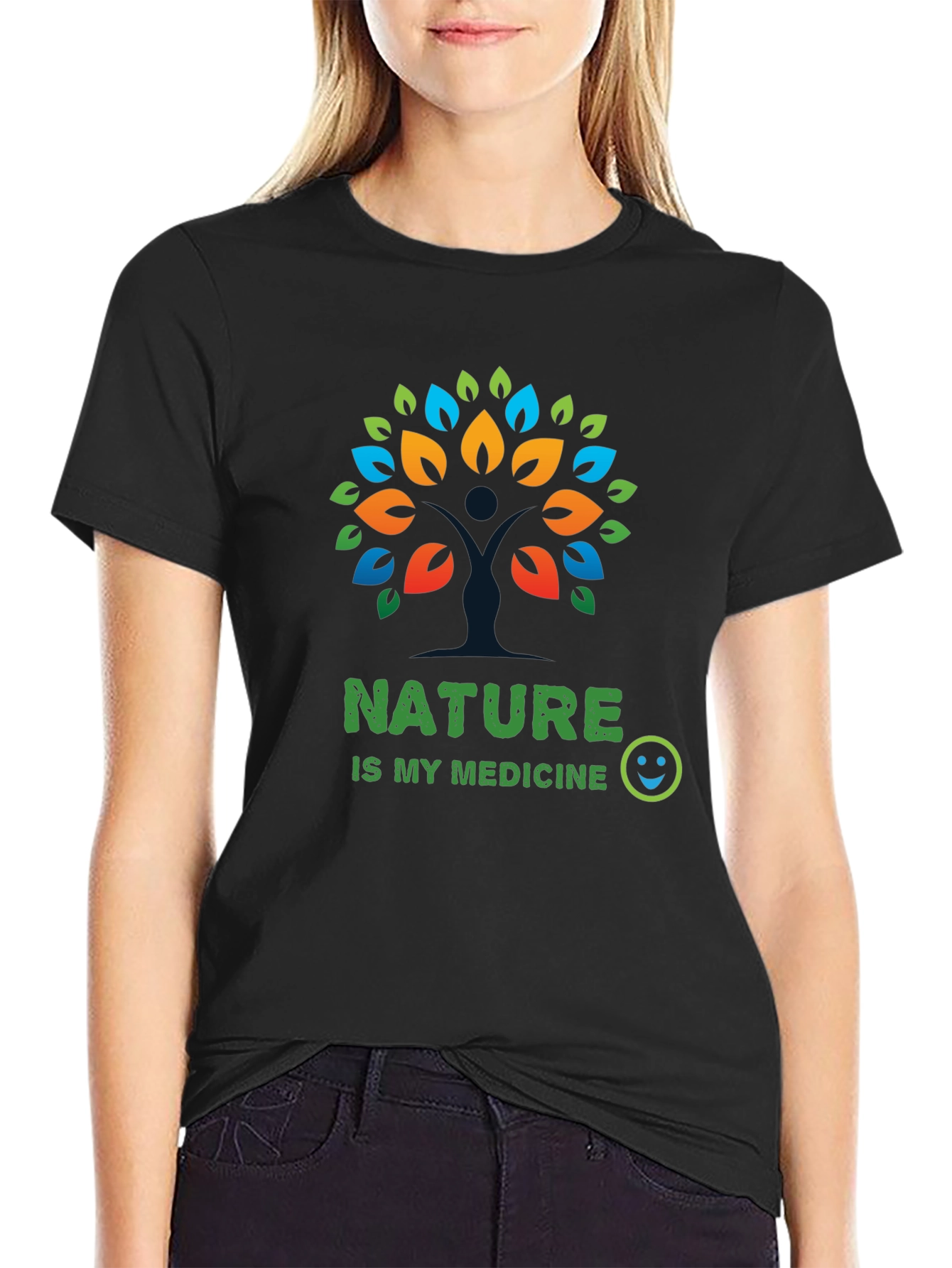 Nature is My Medicine Graphic Tee - Black