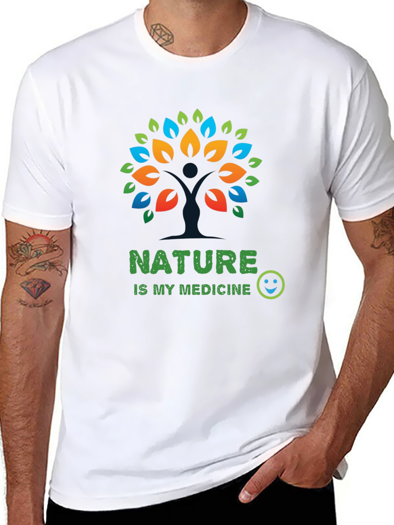 Nature is My Medicine Graphic Tee - Black