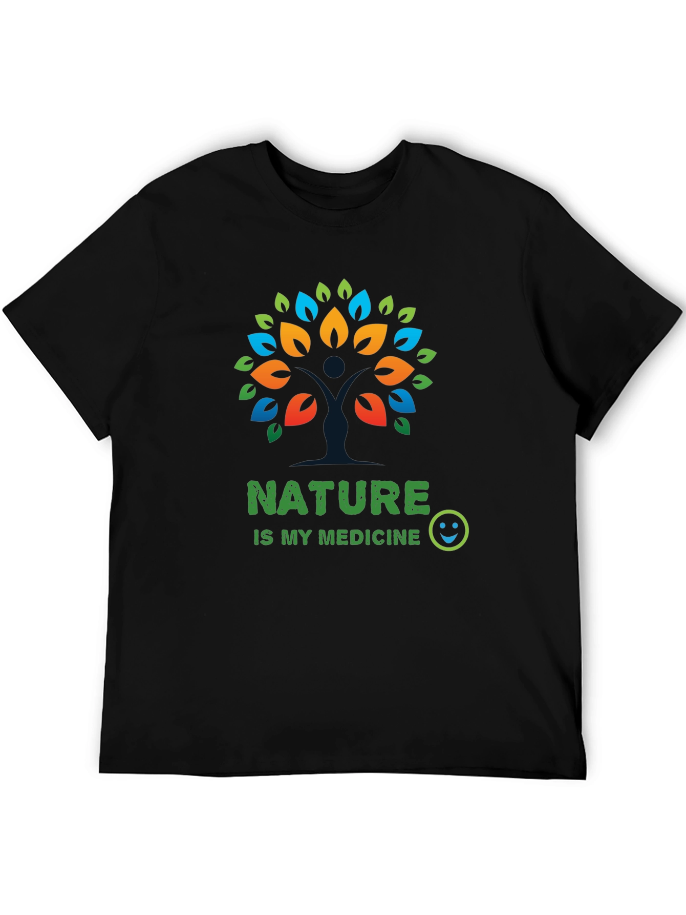 Nature is My Medicine Graphic Tee - Black