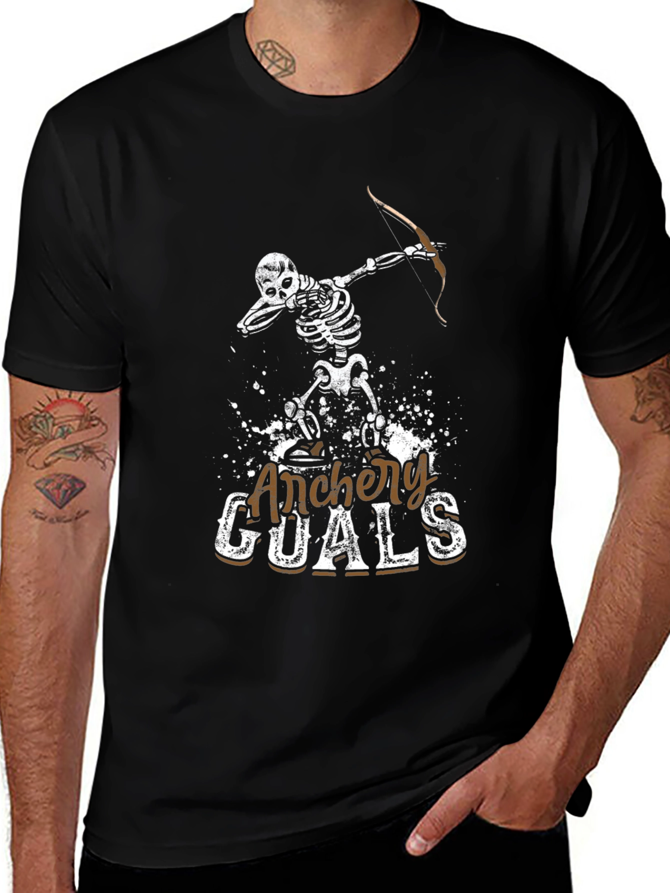 Archery Goals Skeleton Graphic T-Shirt