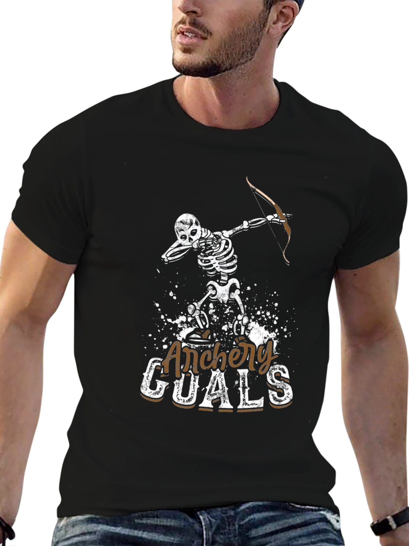 Archery Goals Skeleton Graphic T-Shirt