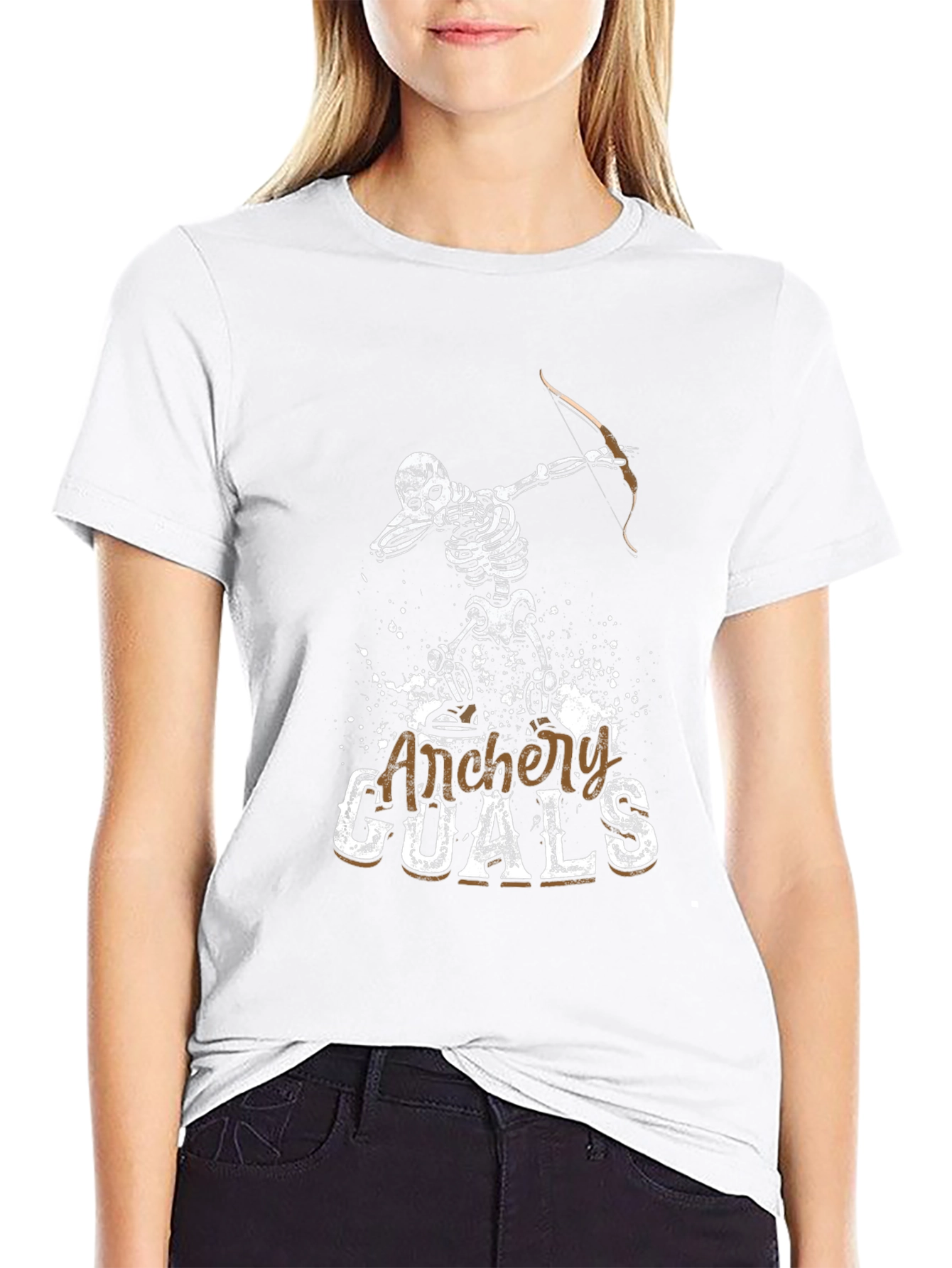 Archery Goals Skeleton Graphic T-Shirt