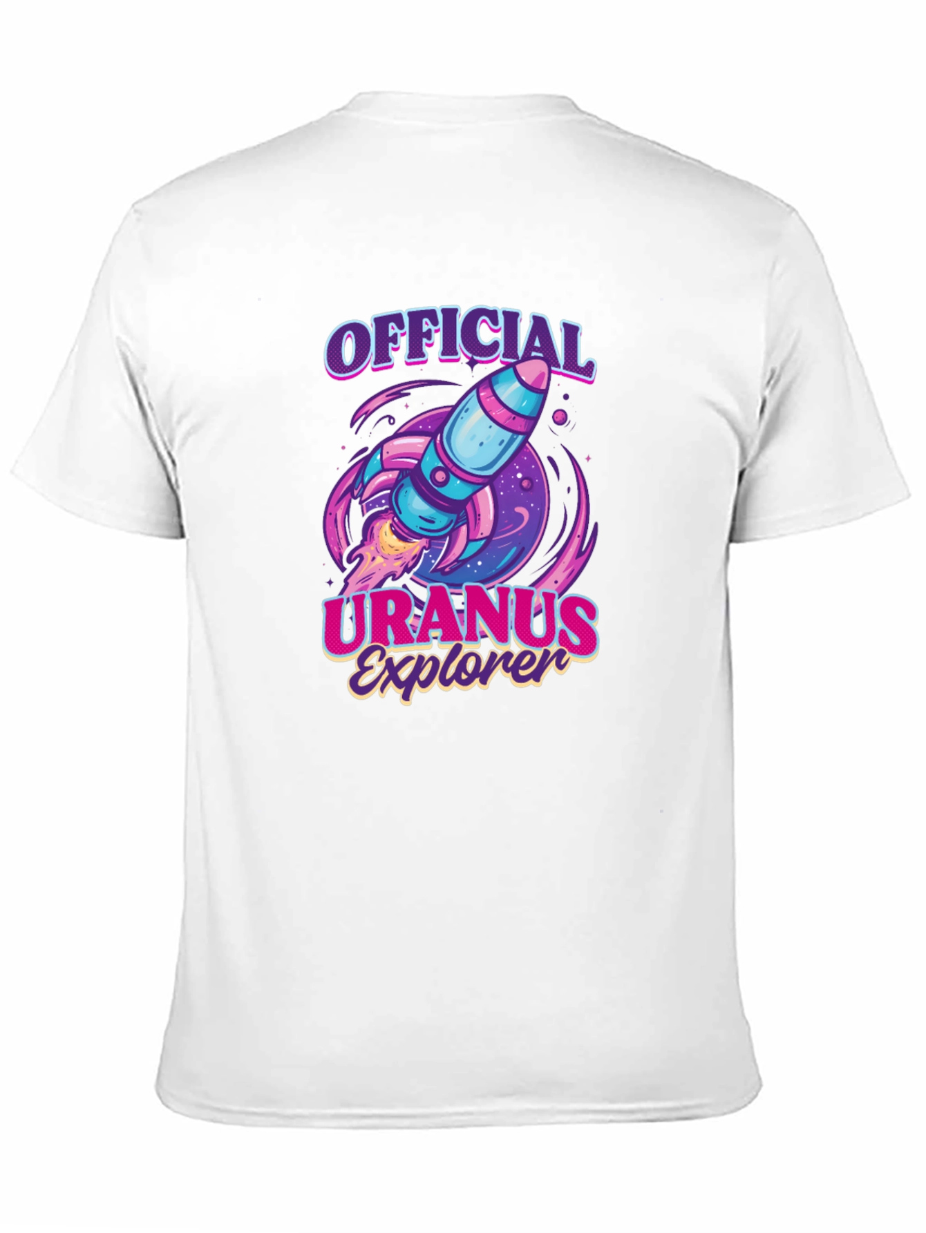 Uranus Explorer Black T-Shirt - Rocket Graphic Tee