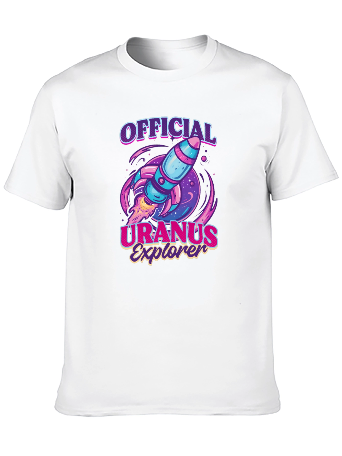 Uranus Explorer Black T-Shirt - Rocket Graphic Tee