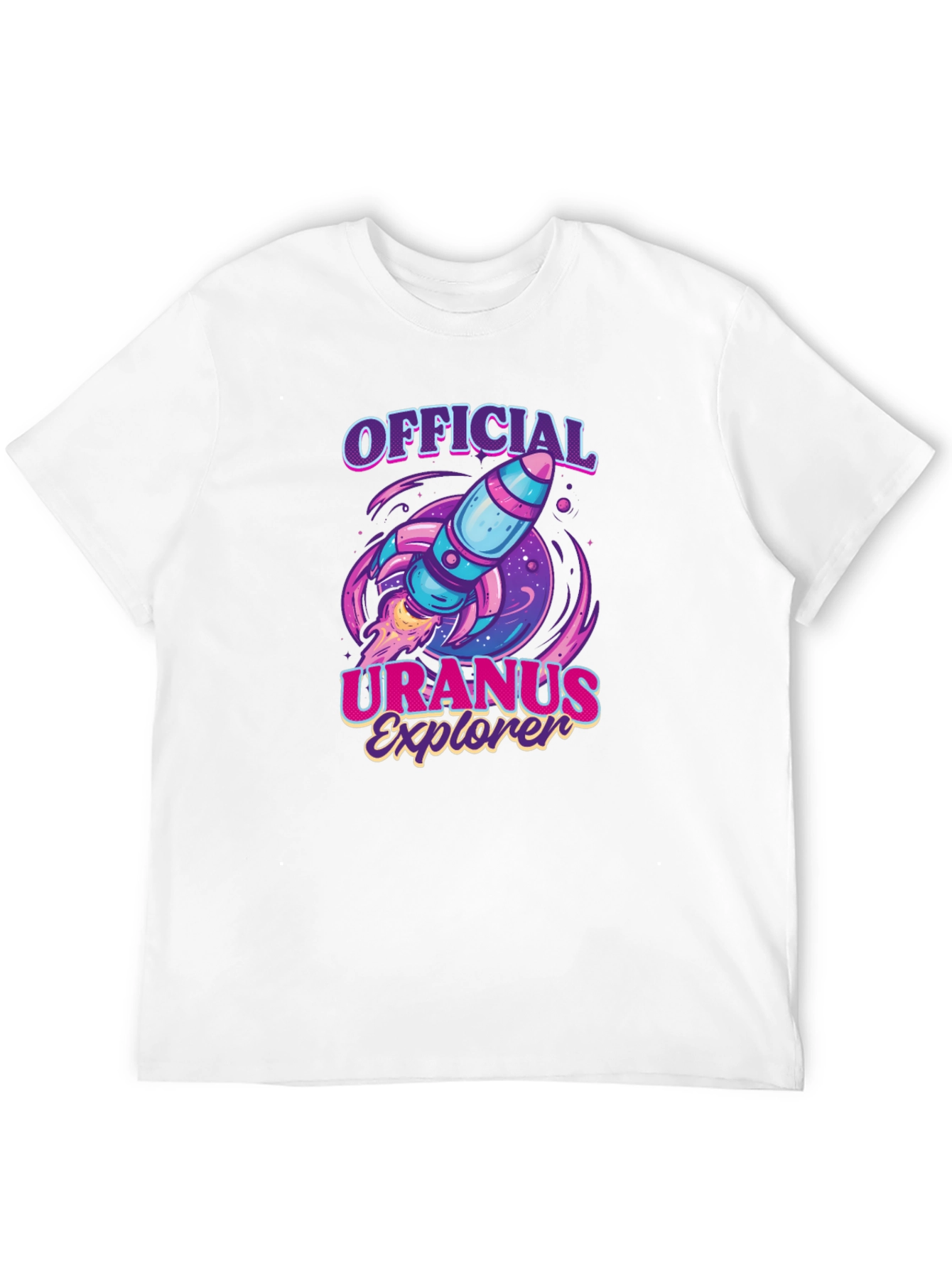 Uranus Explorer Black T-Shirt - Rocket Graphic Tee