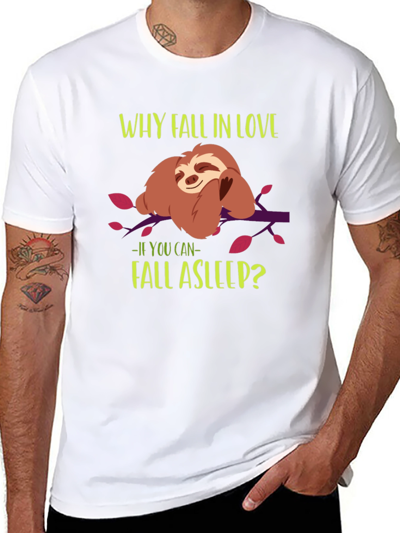 Funny Sloth T-Shirt - Why Fall in Love?