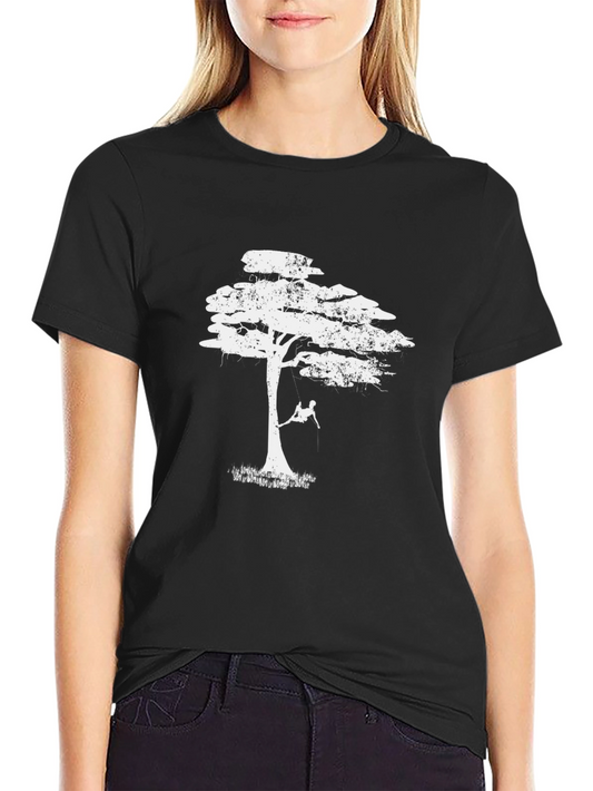 Tree Swing Graphic Tee - Black Casual Shirt