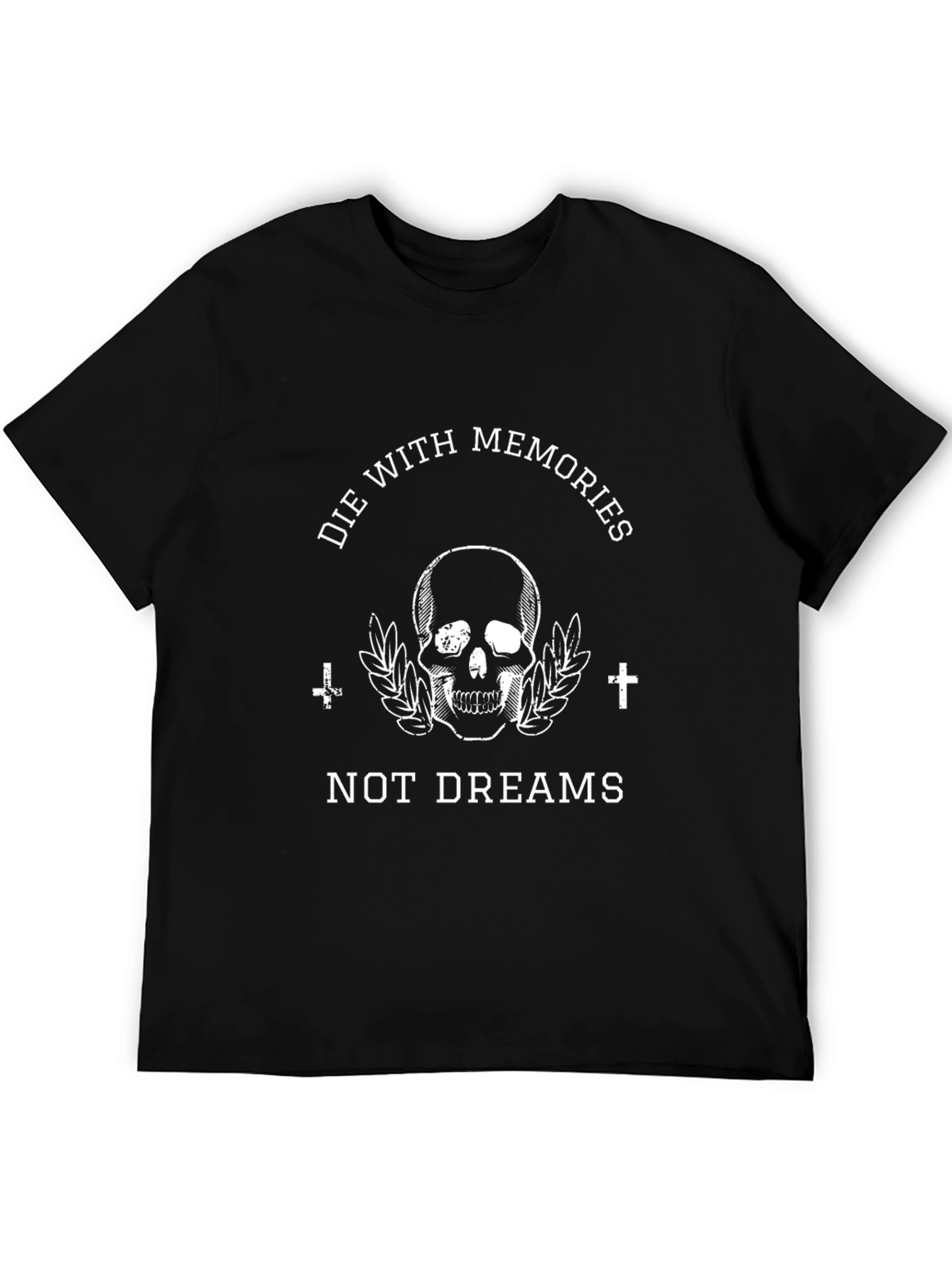 Die With Memories Skull Graphic Black Tee