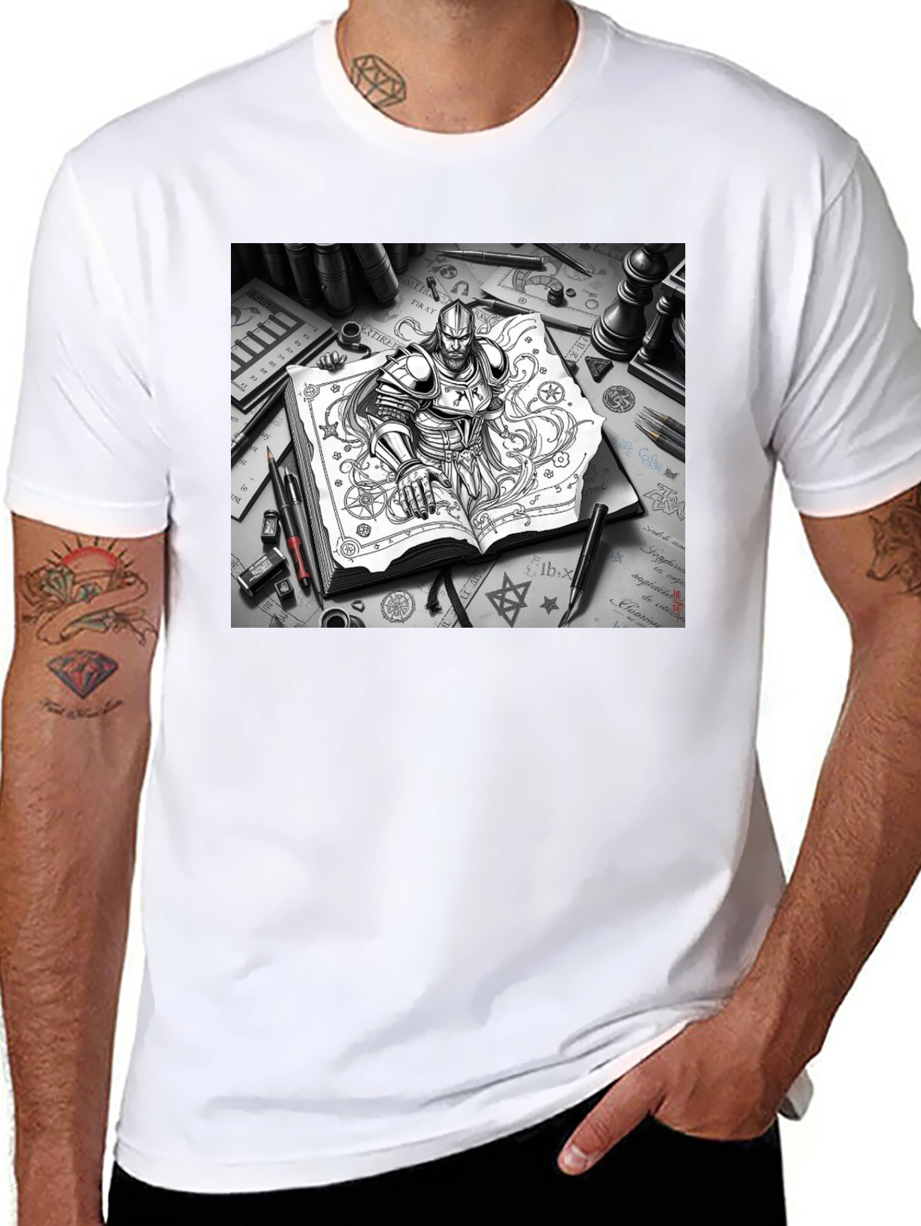 Knightly Grimoire T-Shirt - Unique Graphic Tee