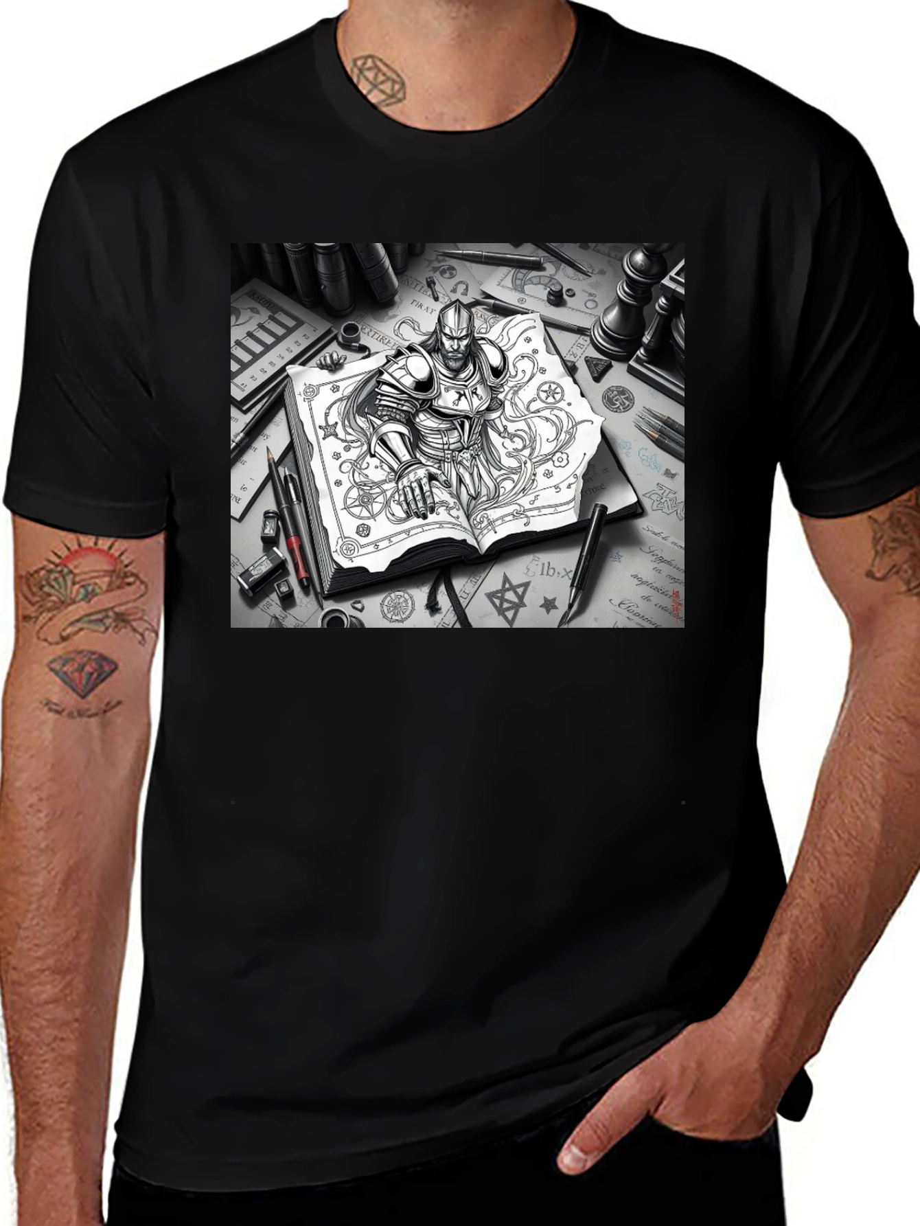 Knightly Grimoire T-Shirt - Unique Graphic Tee