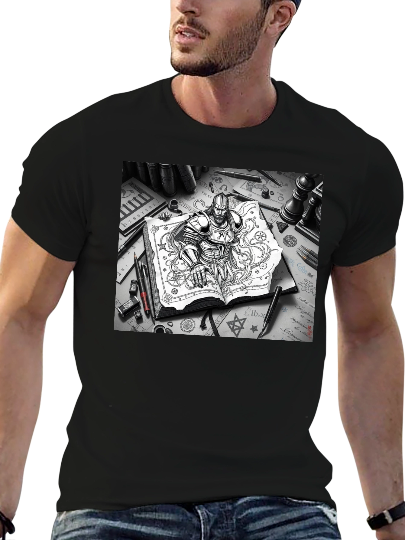 Knightly Grimoire T-Shirt - Unique Graphic Tee