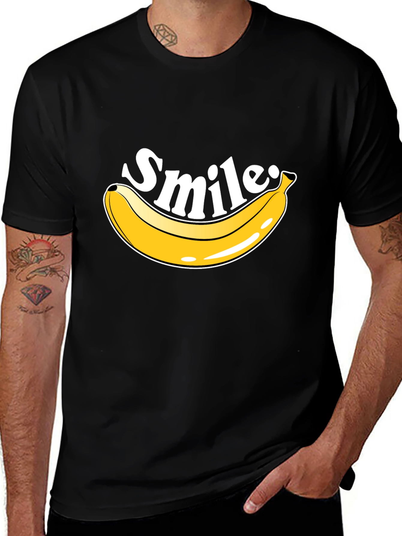 Smile Banana T-Shirt - Mens Crew Neck Tee