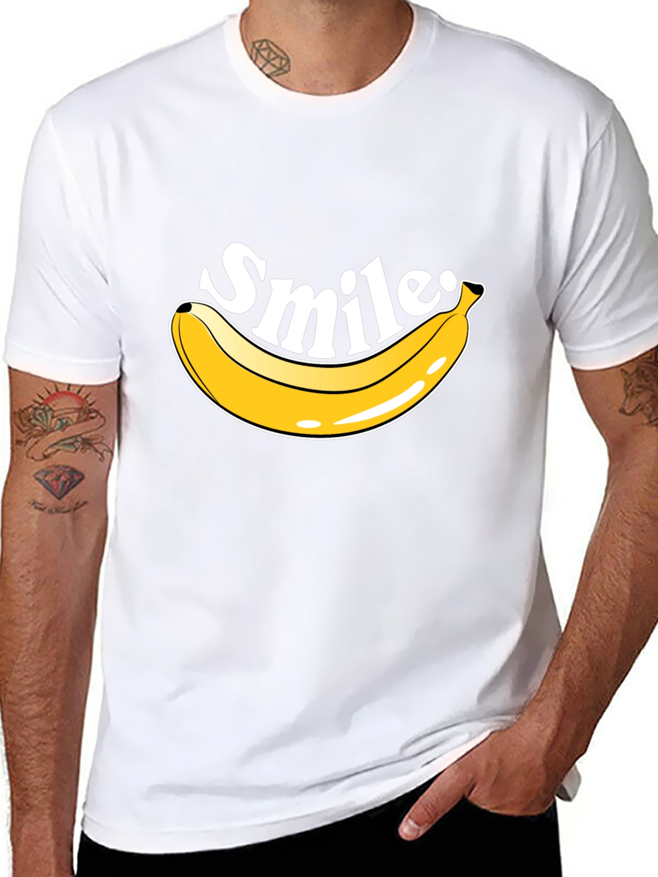 Smile Banana T-Shirt - Mens Crew Neck Tee