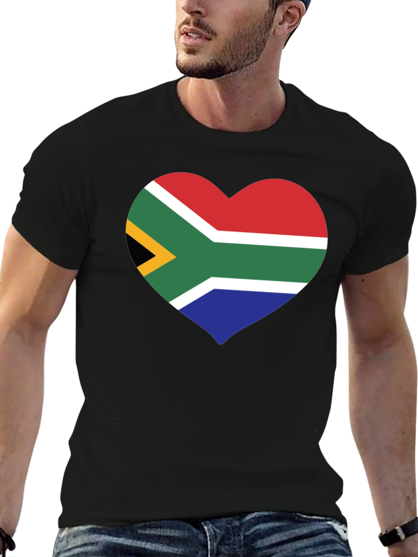 South Africa Flag Heart Graphic T-Shirt