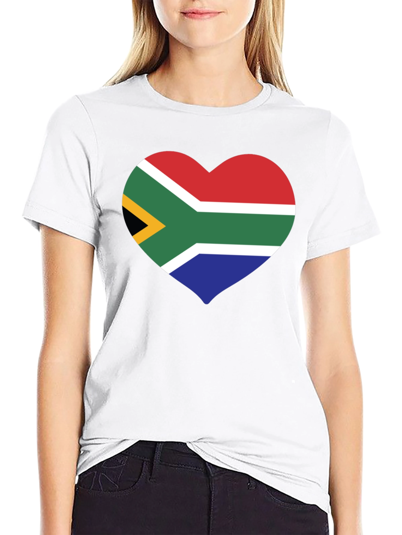 South Africa Flag Heart Graphic T-Shirt