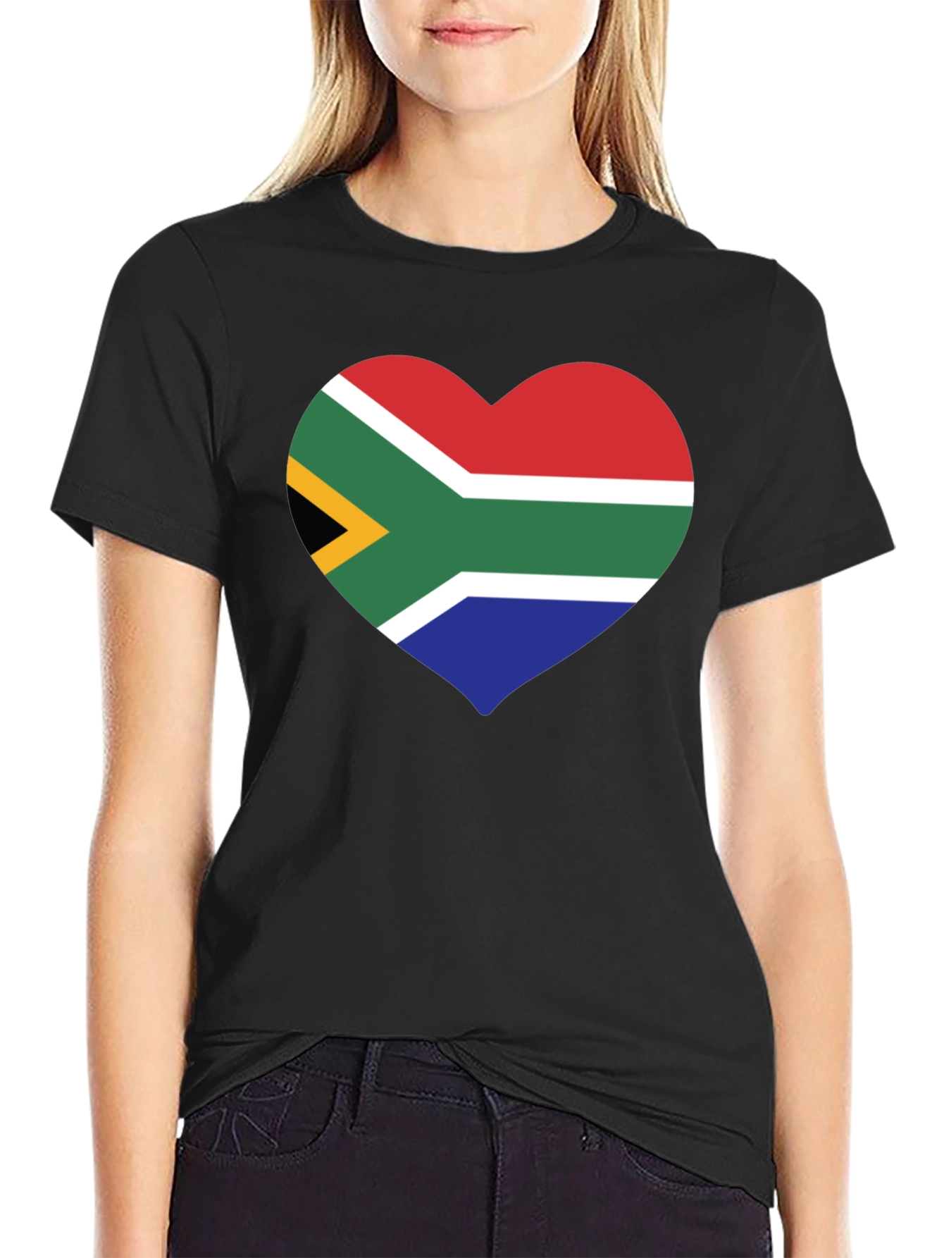 South Africa Flag Heart Graphic T-Shirt