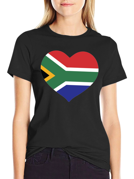 South Africa Flag Heart Graphic T-Shirt