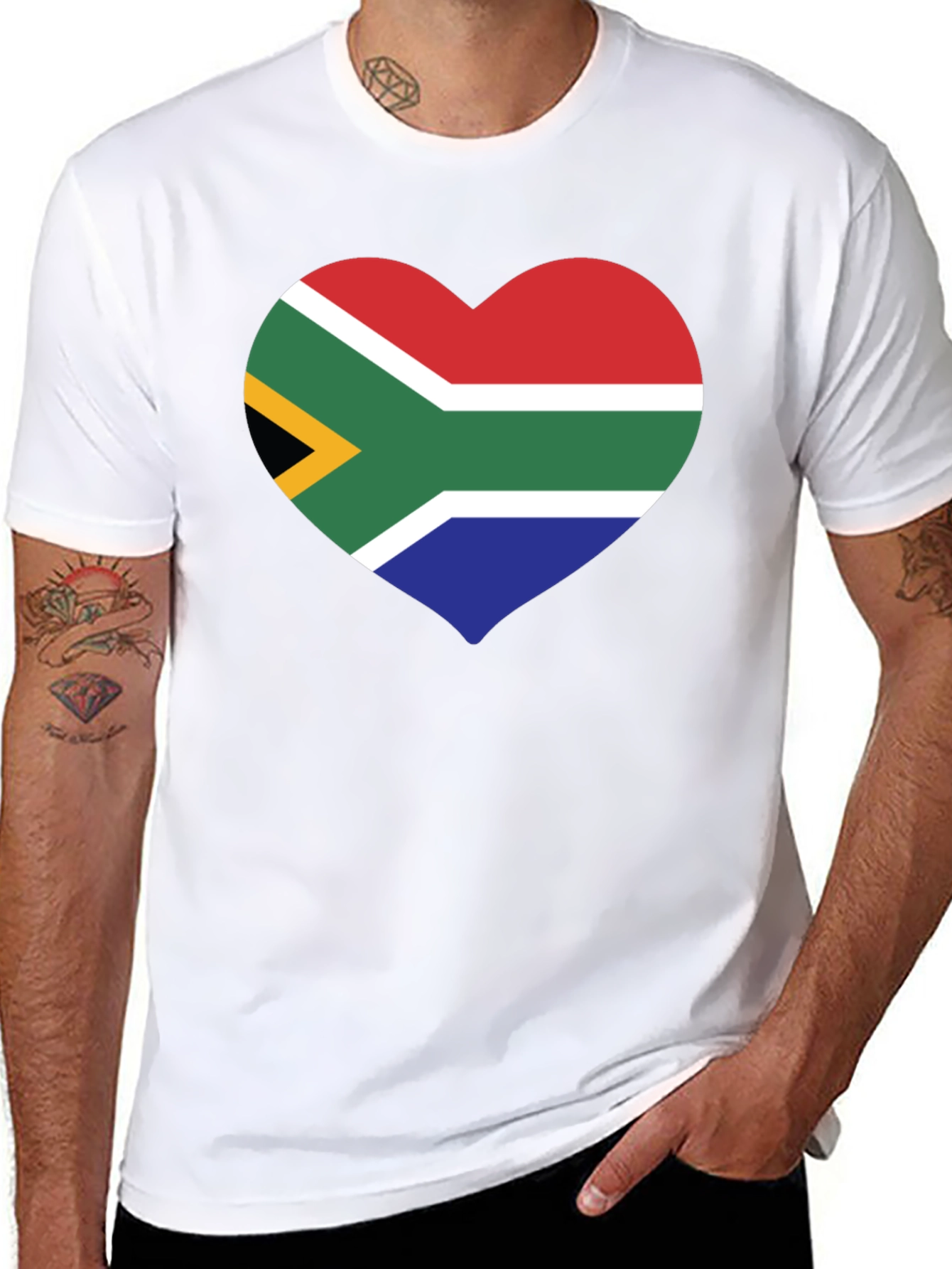 South Africa Flag Heart Graphic T-Shirt
