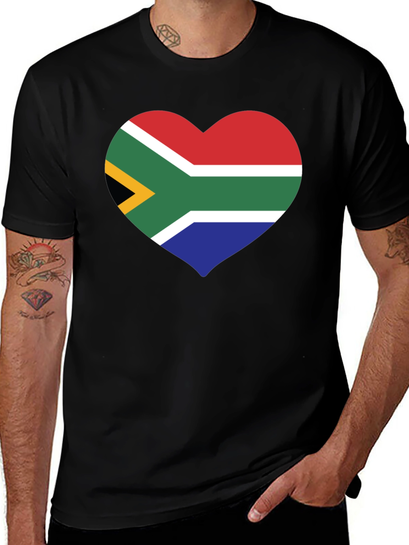 South Africa Flag Heart Graphic T-Shirt