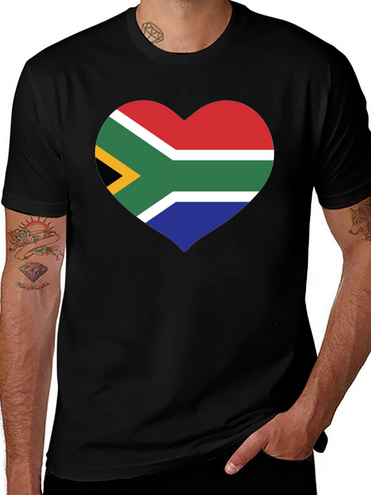 South Africa Flag Heart Graphic T-Shirt
