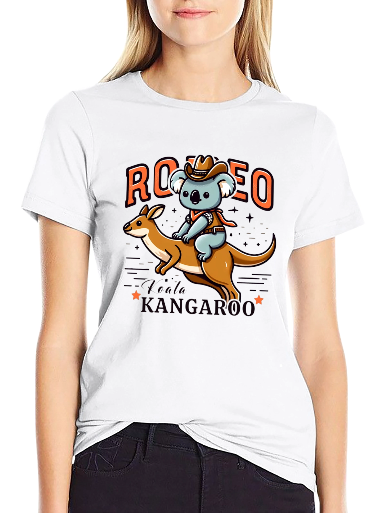 Rodeo Koala Riding Kangaroo T-Shirt