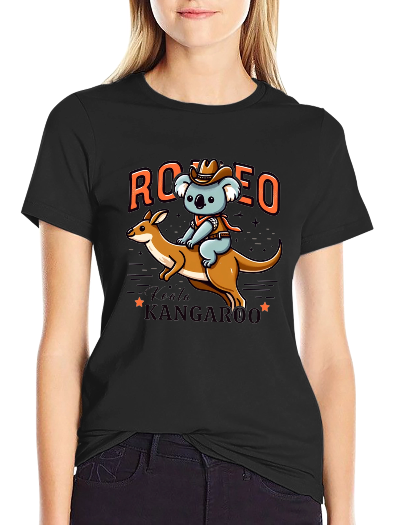 Rodeo Koala Riding Kangaroo T-Shirt