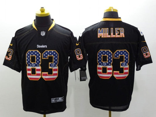 Men's Pittsburgh Steelers Heath Miller #83 Black Game Jerseys