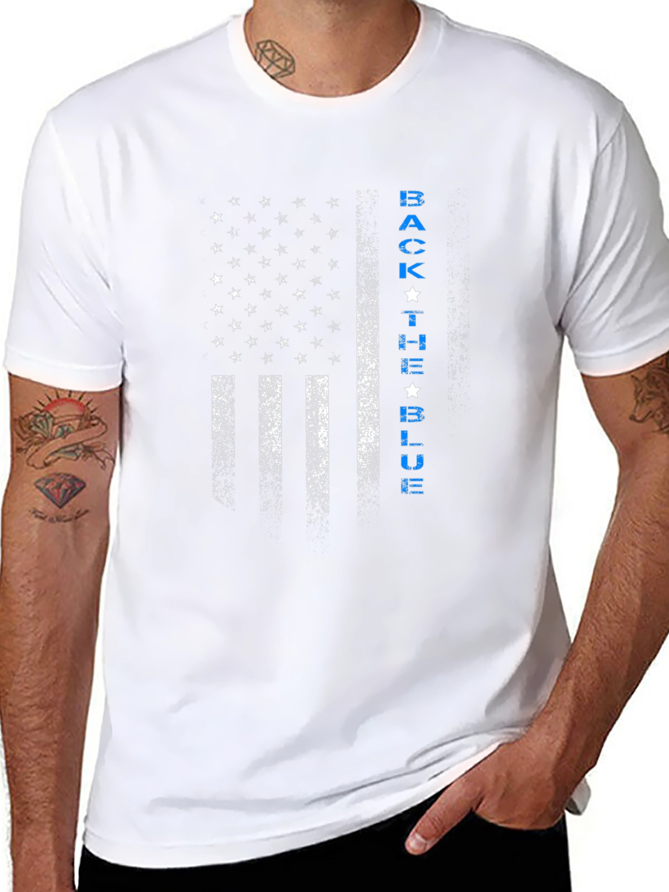 Back the Blue USA Flag T-Shirt