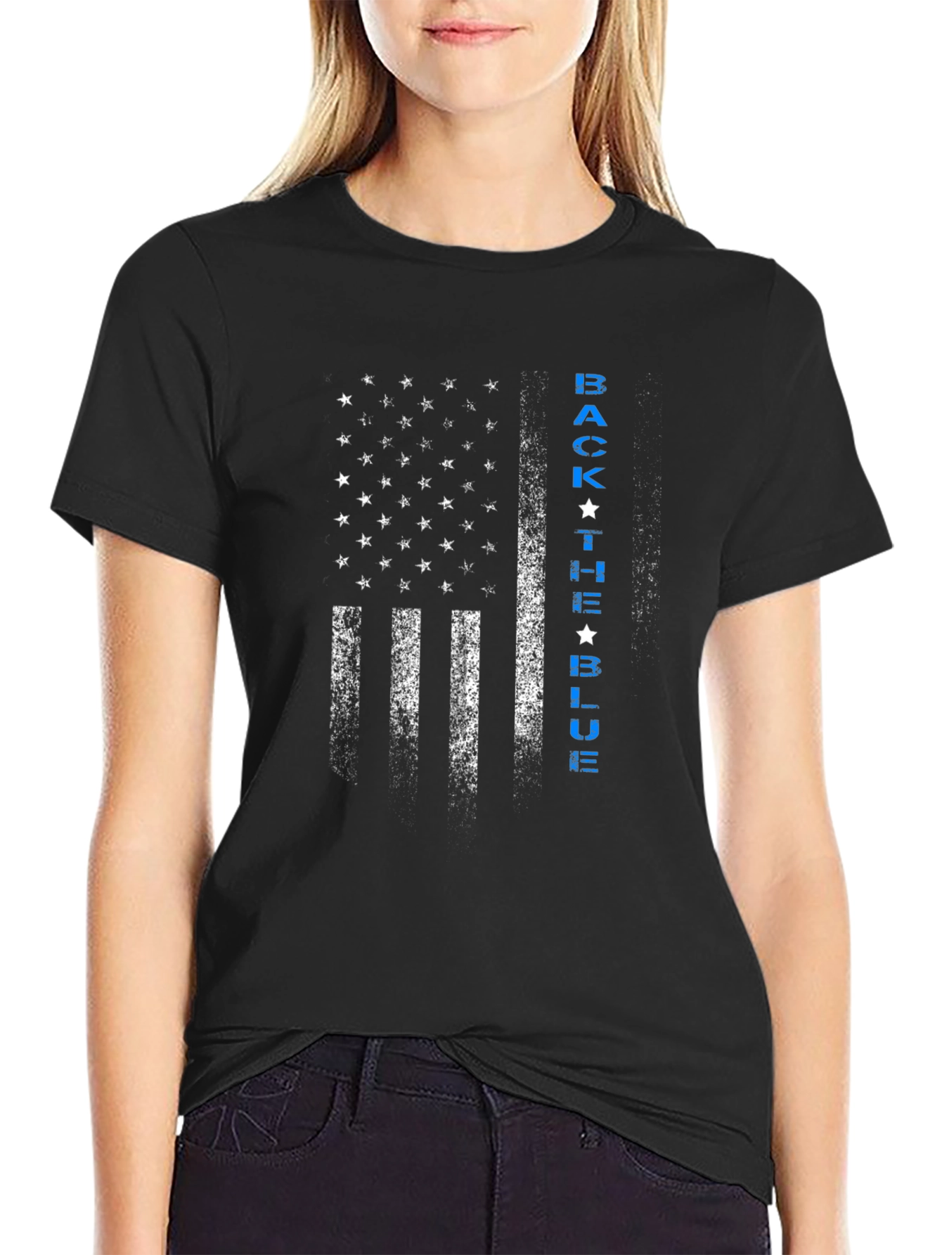 Back the Blue USA Flag T-Shirt