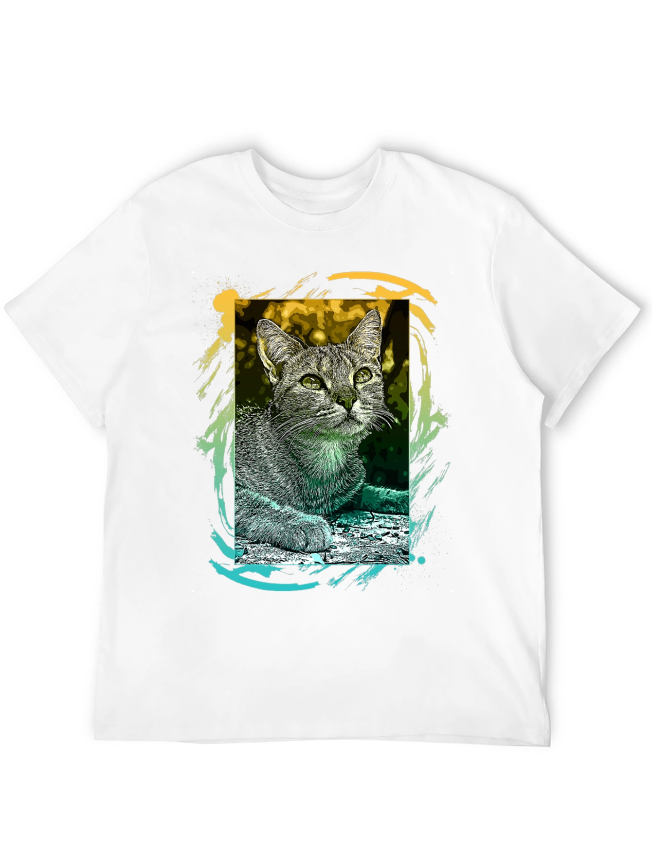 Cool Cat Graphic Tee - Trendy Unisex T-Shirt