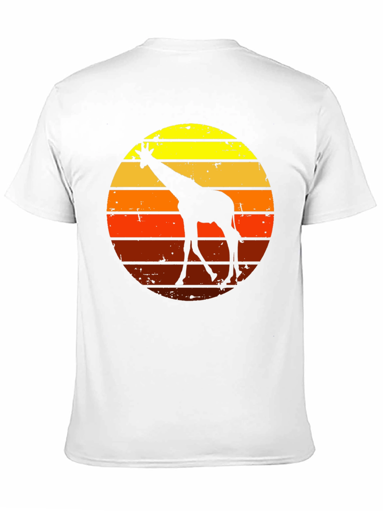 Retro Giraffe Sunset Graphic Tee - Black