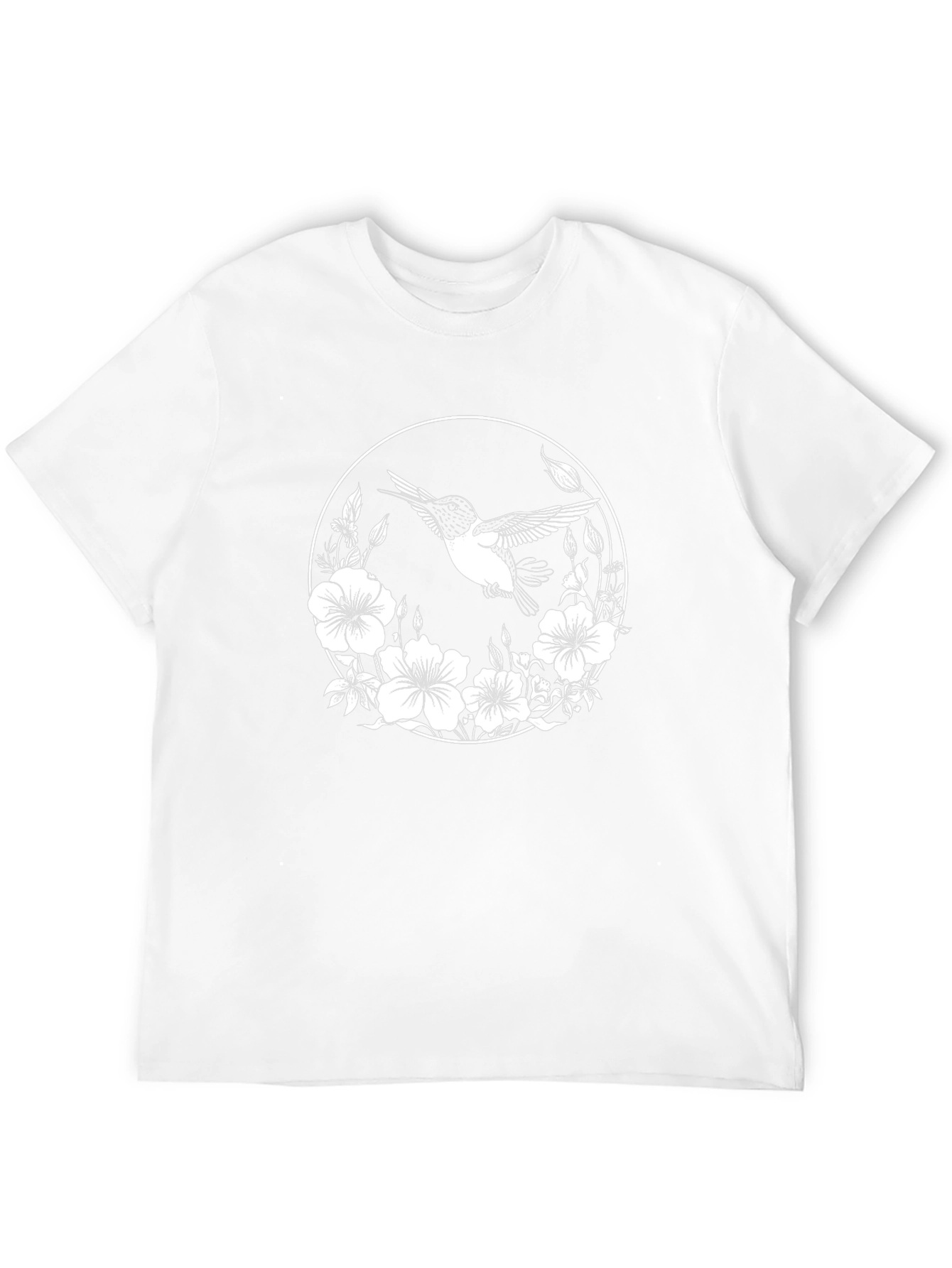 Hummingbird Floral Graphic Black T-Shirt