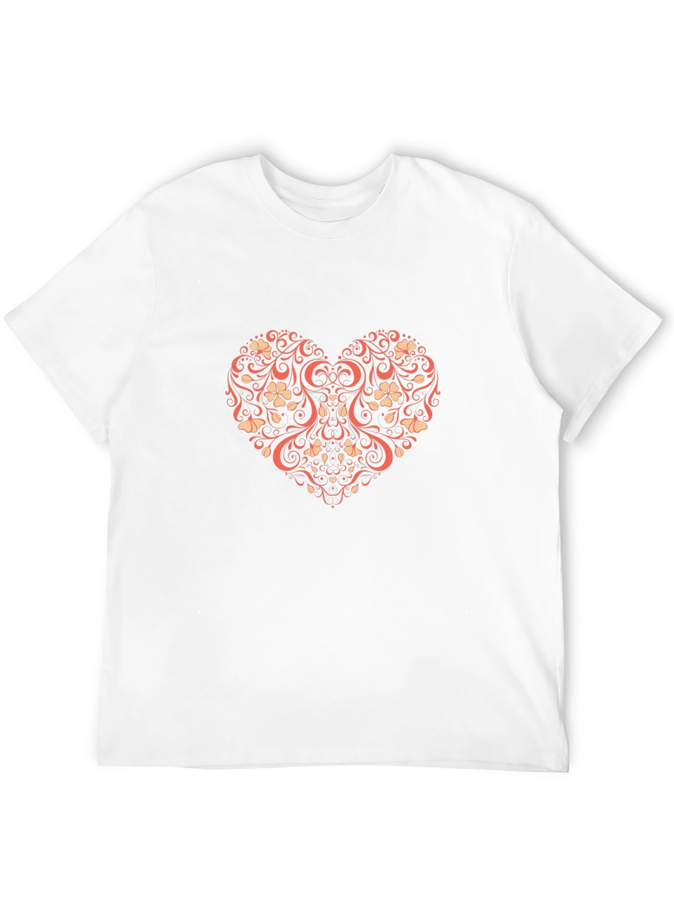 Floral Heart Graphic T-Shirt - Black