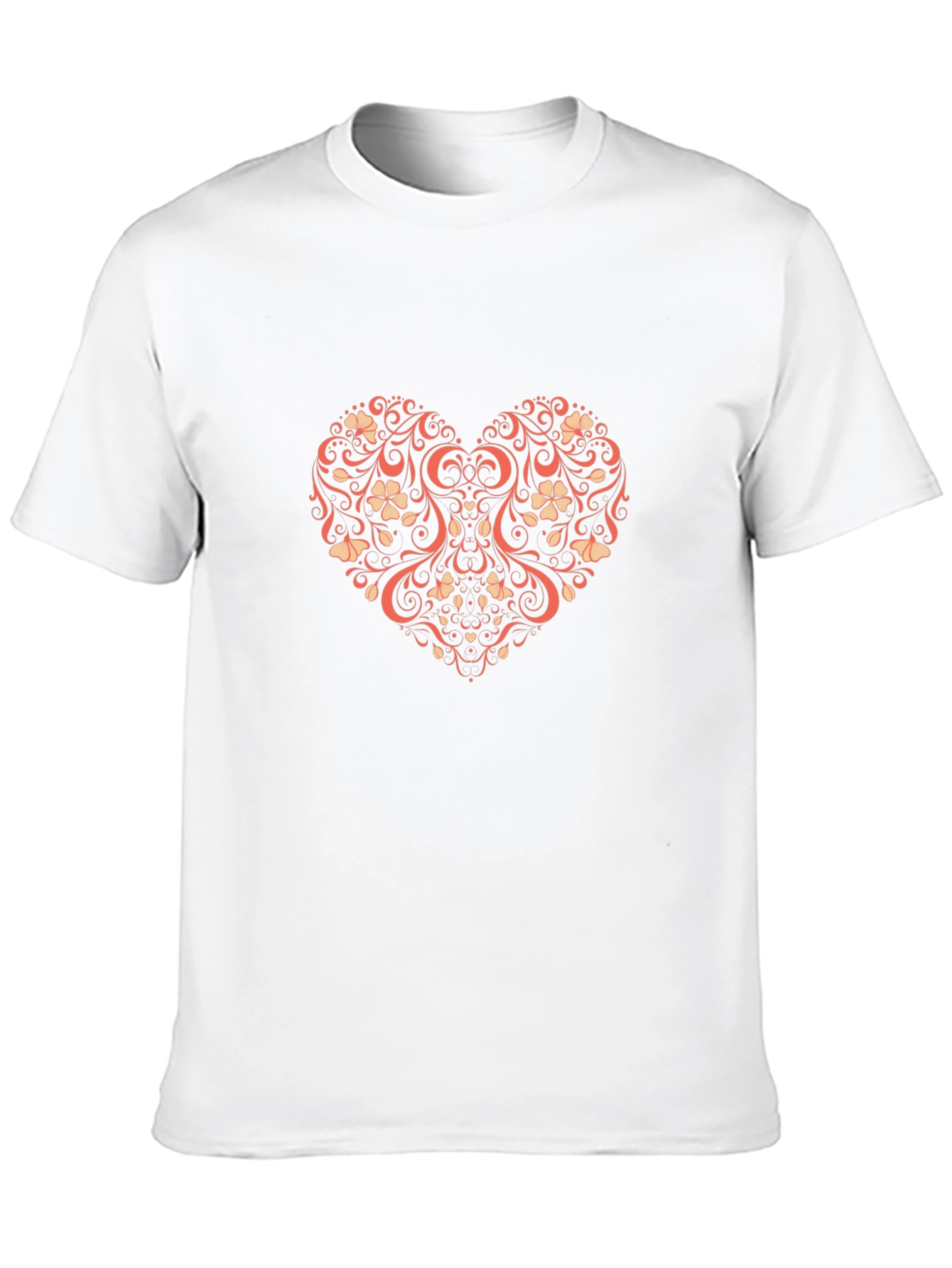 Floral Heart Graphic T-Shirt - Black
