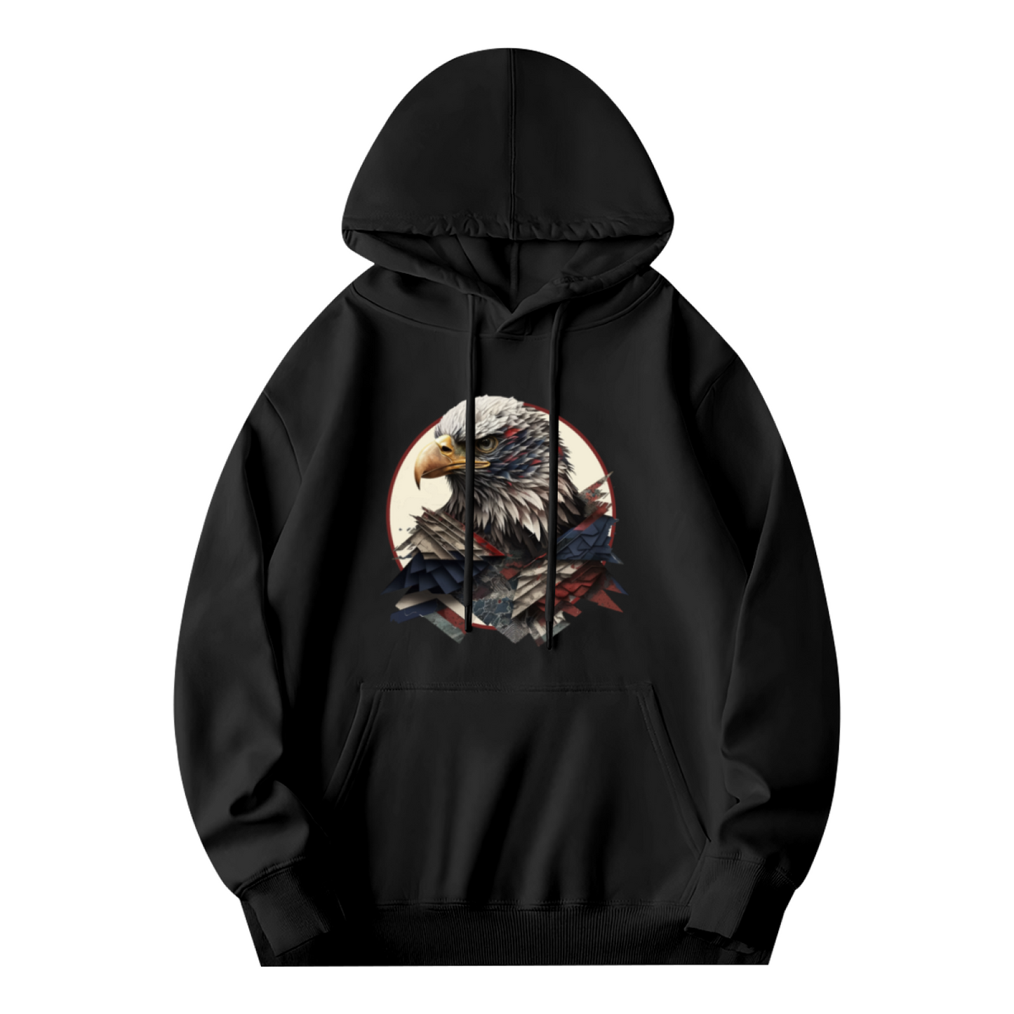 Bald Eagle American Flag Graphic Hoodie, Relaxed Comfort