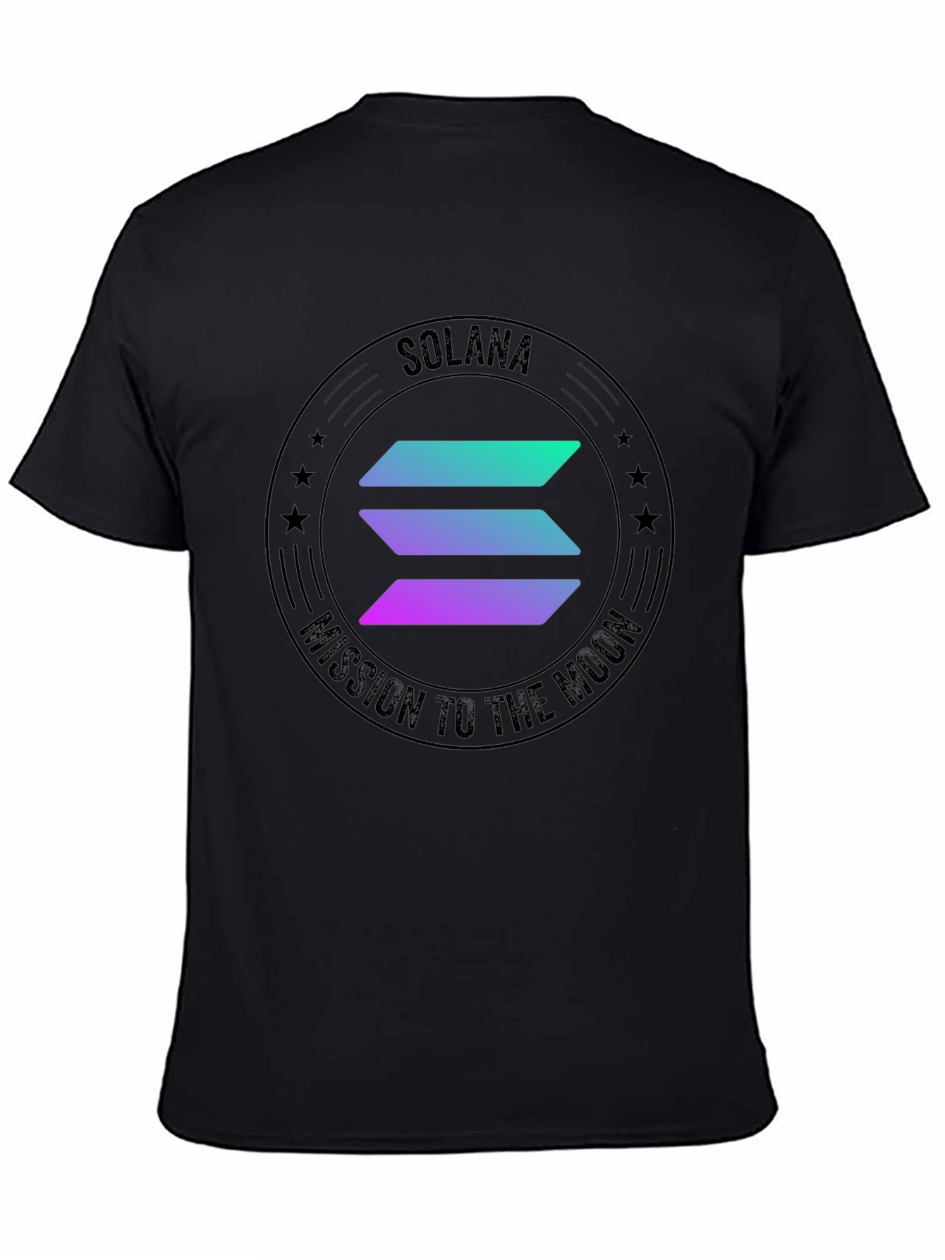 Solana Mission To The Moon Black T-Shirt