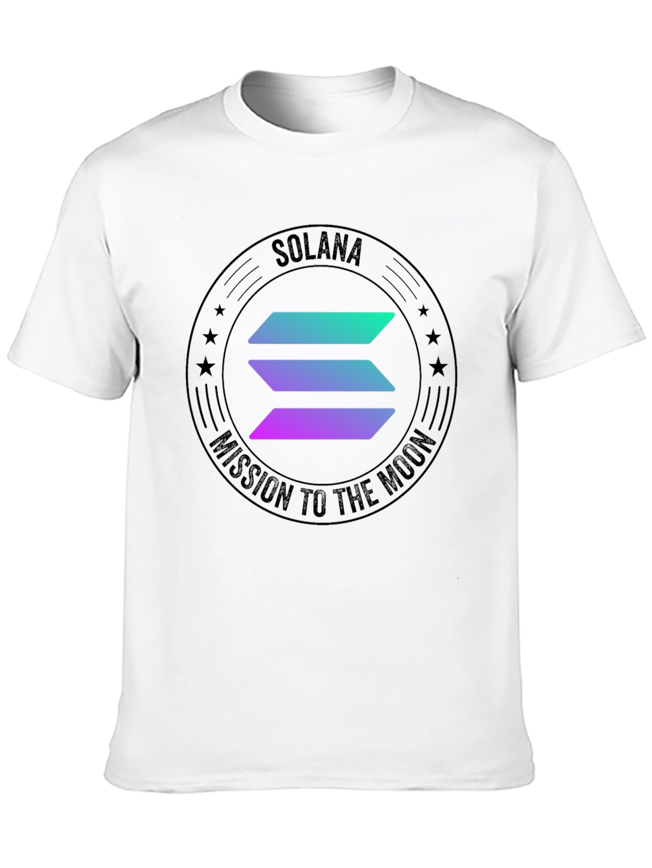 Solana Mission To The Moon Black T-Shirt