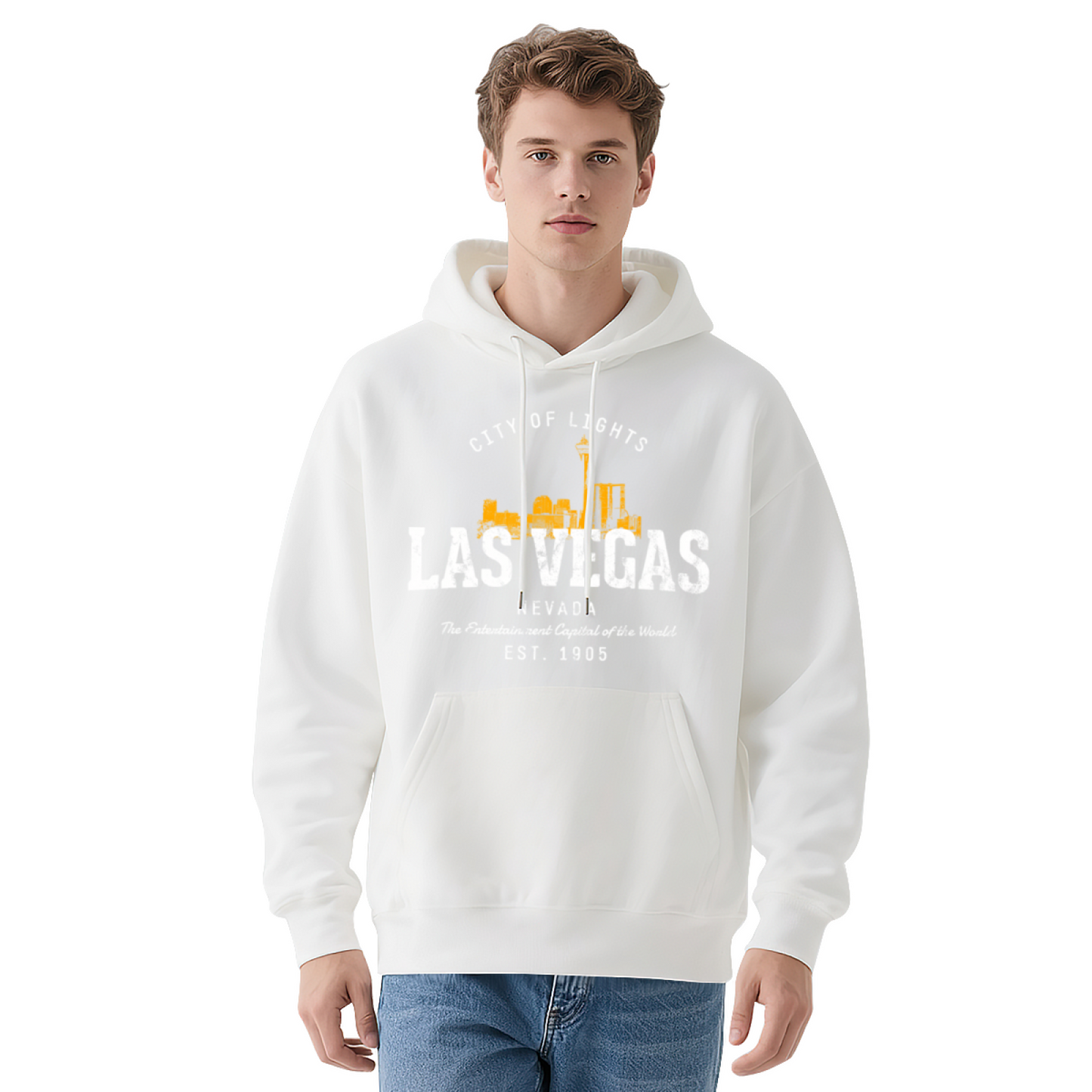 Vintage Las Vegas Cityscape Black Hoodie