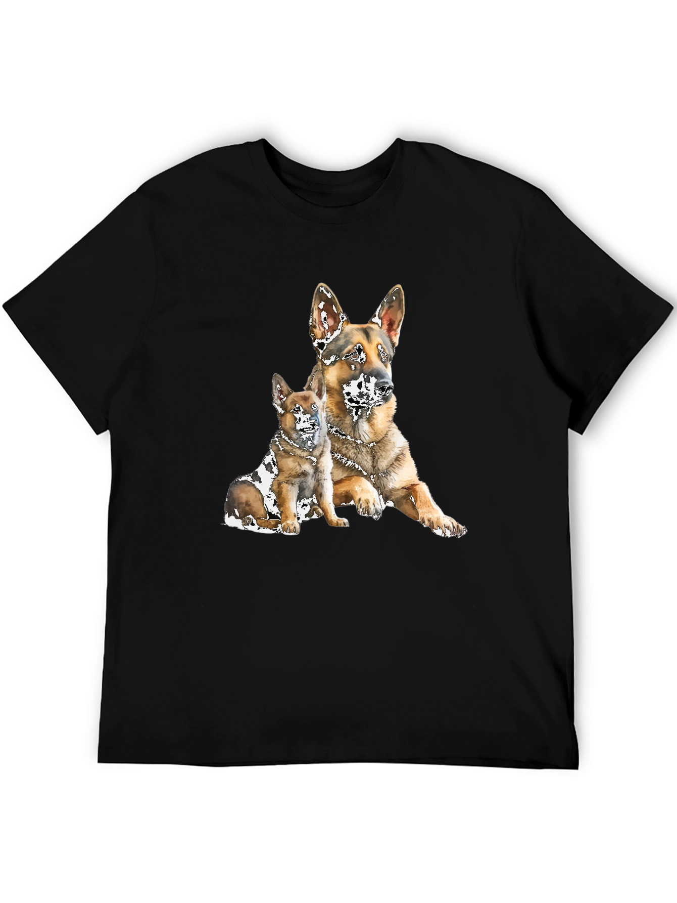 German Shepherd Dog Graphic Black T-Shirt