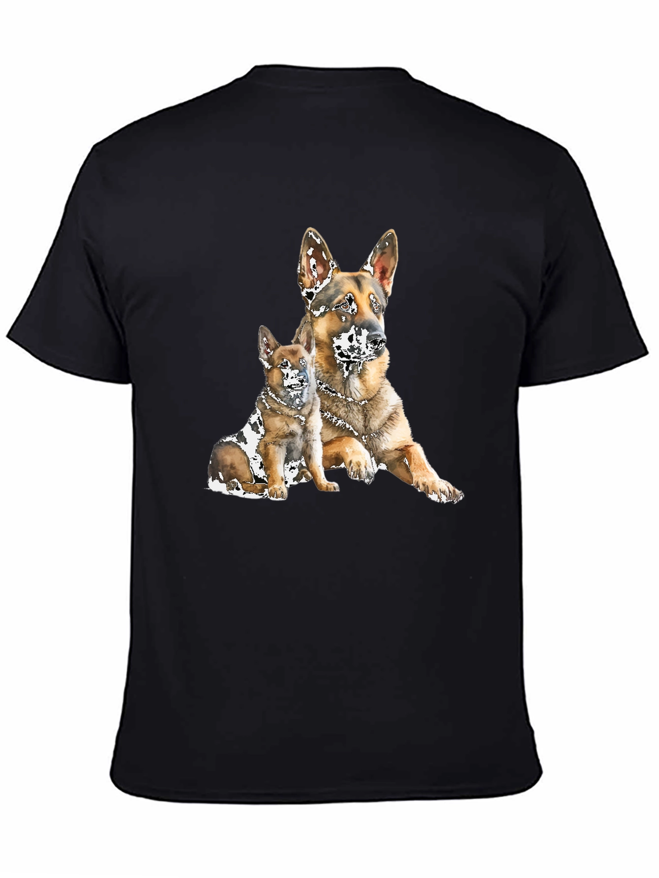 German Shepherd Dog Graphic Black T-Shirt