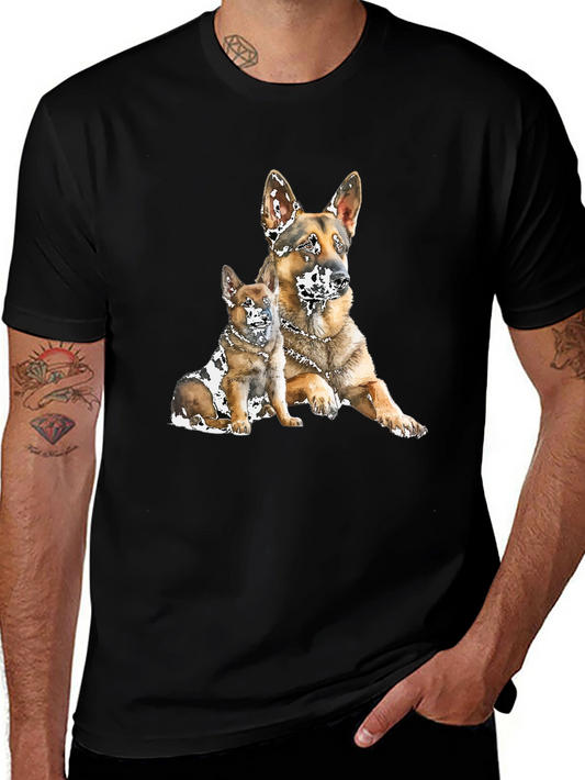 German Shepherd Dog Graphic Black T-Shirt