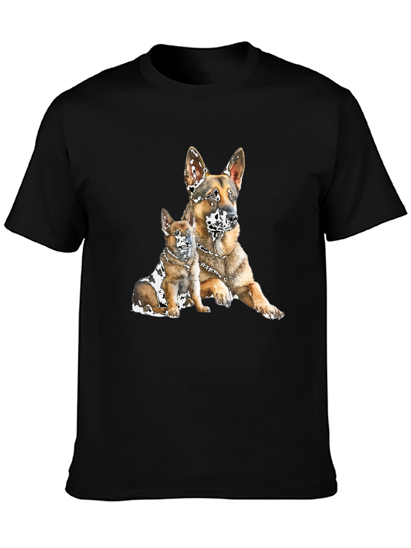 German Shepherd Dog Graphic Black T-Shirt