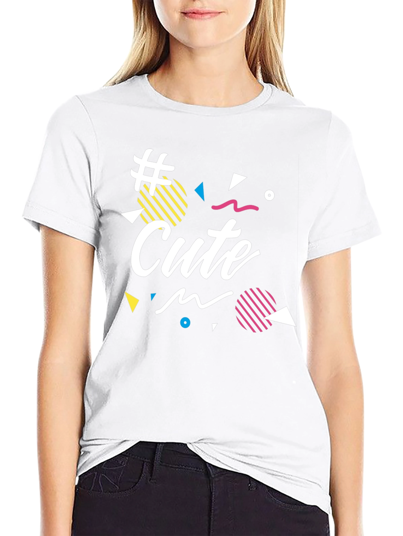 Cute Graphic Print Black T-Shirt