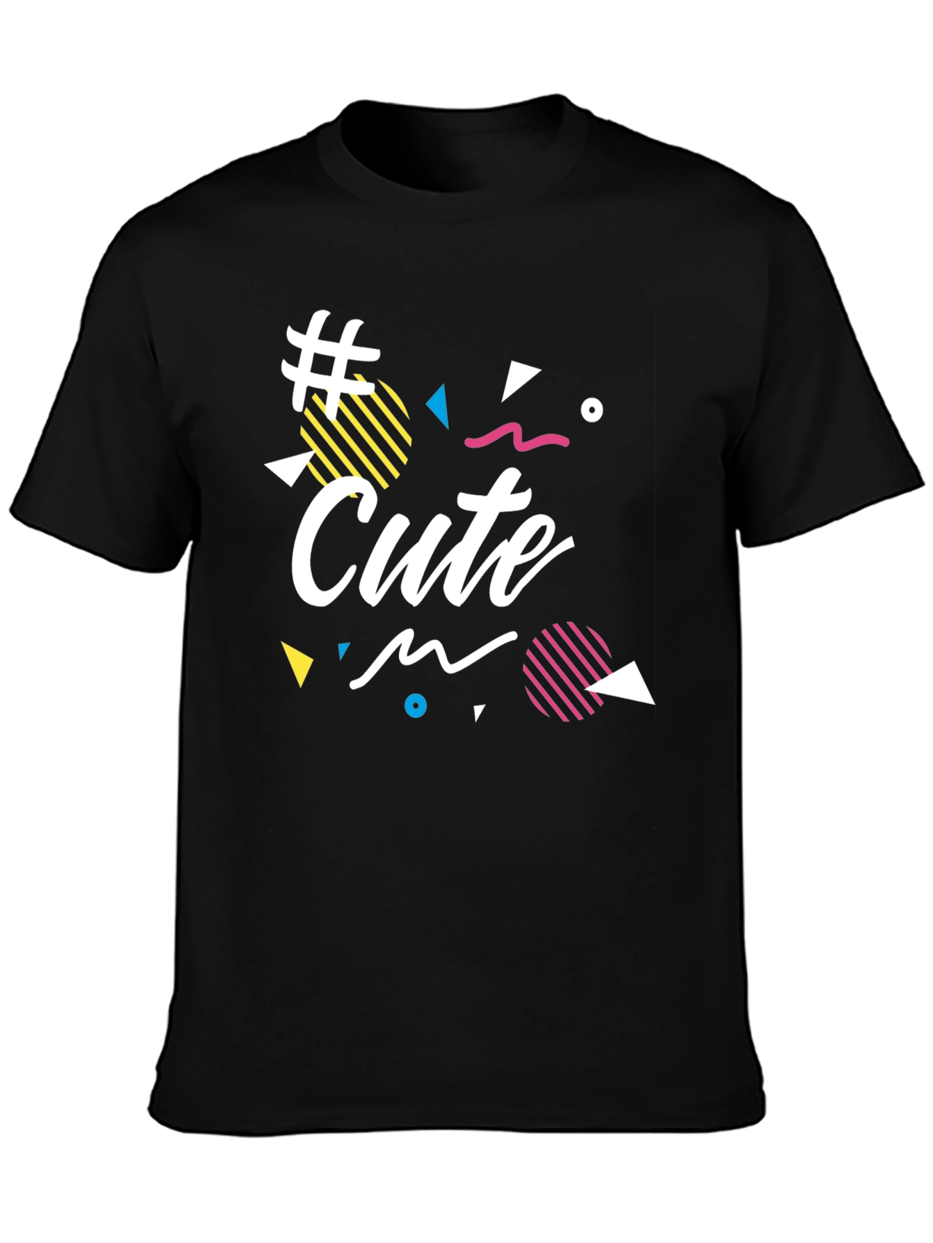 Cute Graphic Print Black T-Shirt